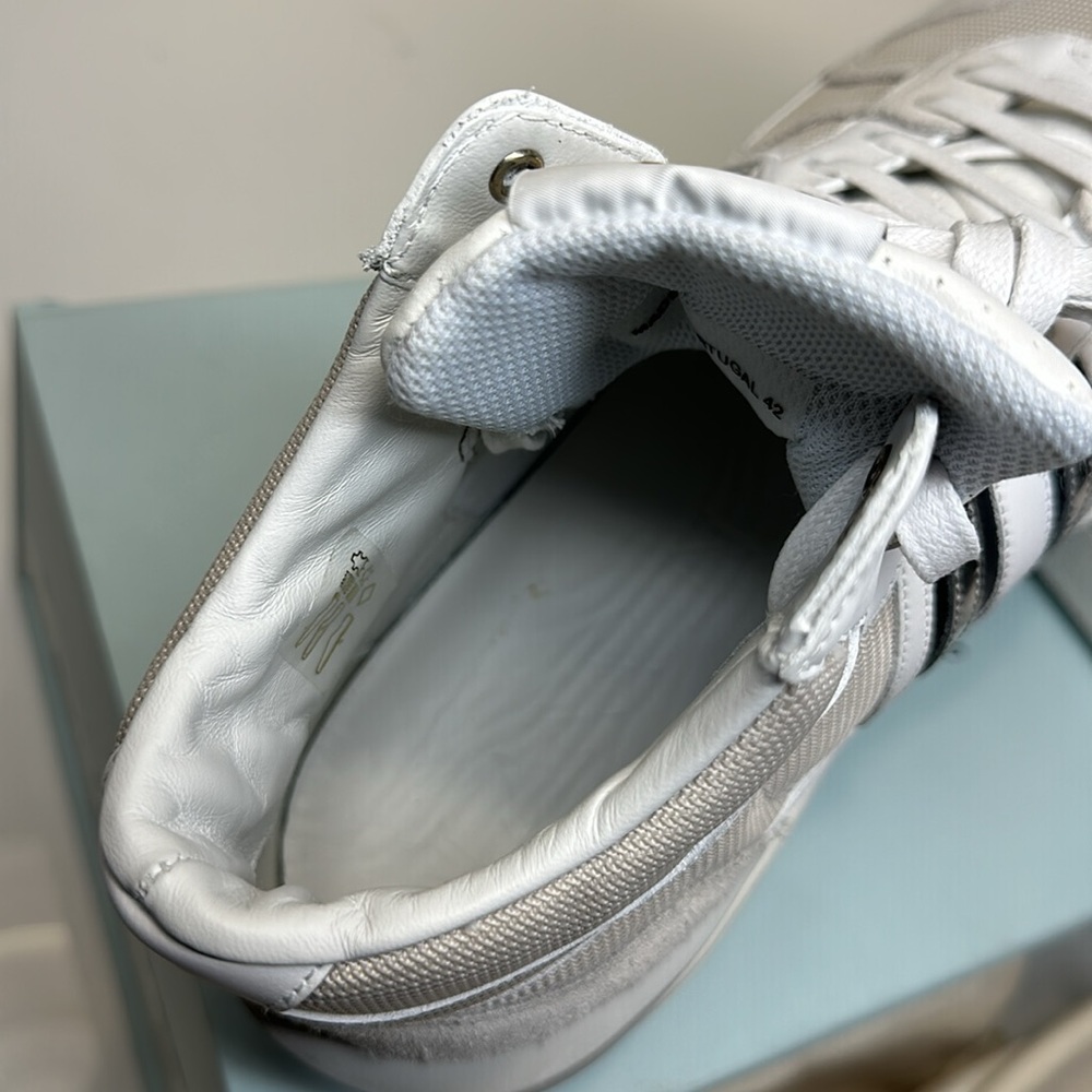 LANVIN men’s clay leather and mesh high top sneakers / size 8.5 US or 42 Europe - Picture 9 of 12